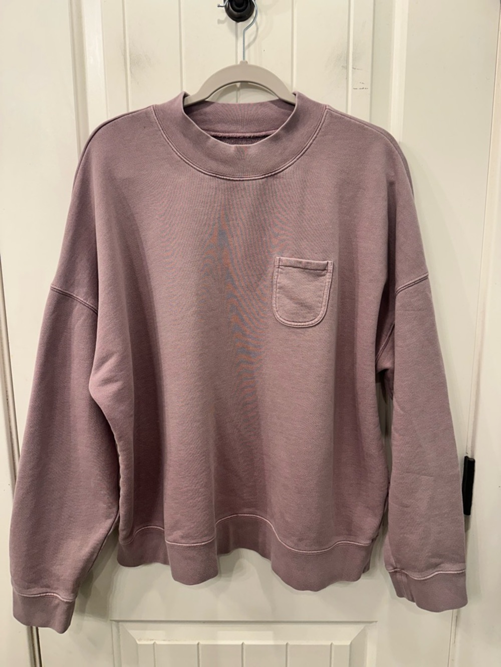 Madewell Mock Neck Pocket Sweatshirt XXL Dusty Mauve/Plum Cozy Minimalist